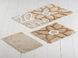 Cumpara ieftin Set 3 Covorase de Baie Naturel Bej (Acryl)