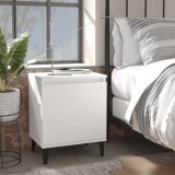 VidaXL Noptiere cu picioare metalice, alb, 40x30x50 cm