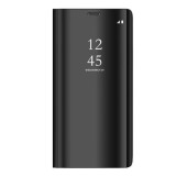 Husa Book Cover Clear View SOHO Neagra, Compatibila Samsung Galaxy S22, Silicon, Policarbonat, Termoplastic, Flip Cover