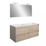 Mobilier complet de baie Porto Prime 120 &icirc;n culoarea stejarului Sonoma