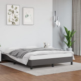 VidaXL Cadru de pat, gri, 140x190 cm, piele ecologică