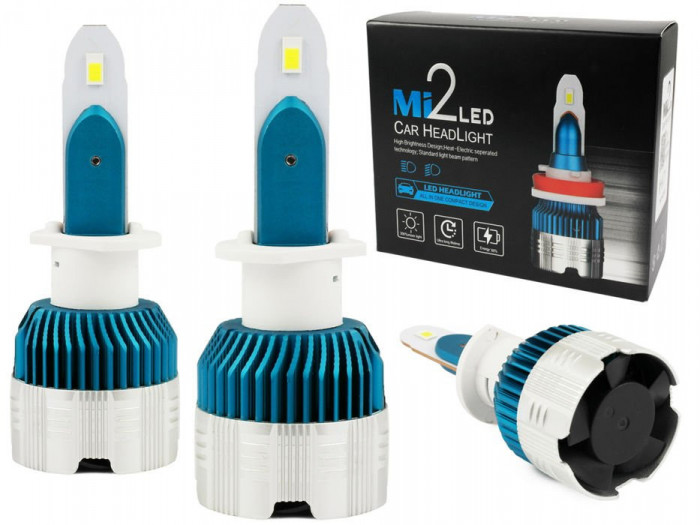 Set 2 becuri LED H1, Mi2, 6000k, Flip CSP,50w,8000Lm