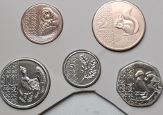 Set 5 monede 1,2,5,10,20 pence 2024 Marea Britanie, Charles al-III-lea, Brilliant uncirculated din set anual