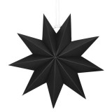 Stea decorativa 3D din hartie, cu 9 colturi, 30cm, neagra Household NewTrend