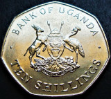 Cumpara ieftin Moneda exotica 10 SHILLINGS - UGANDA, anul 1987 * cod 1333 B = UNC, Africa
