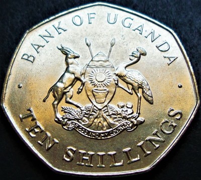 Moneda exotica 10 SHILLINGS - UGANDA, anul 1987 * cod 1333 B = UNC foto