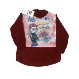 Bluza fetita , culoarea grena , model cu maneca lunga