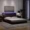 vidaXL Cadru de pat cu LED fără saltea țesătură maro &icirc;nchis 160x200 cm 3213714