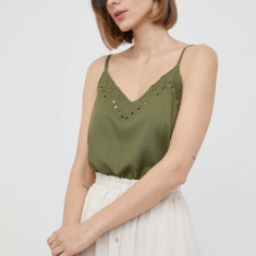 Pepe Jeans bluza Marga femei, culoarea verde, neted