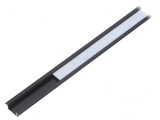 Profil aluminiu negru 1m pentru module LED