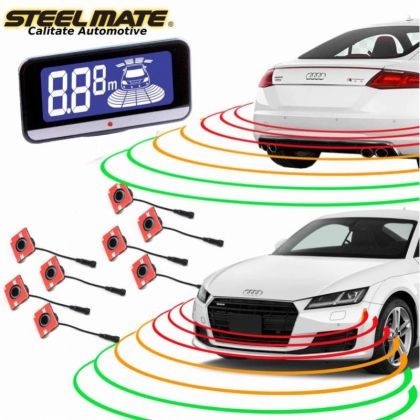 Senzori de parcare fata si spate OEM STEELMATE PTS810EX cu display LCD V10 CarStore Technology