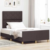 VidaXL Cadru de pat cu headboard Maro &icirc;nchis 120 x 200 cm țesătură