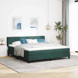 Cumpara ieftin Pat cu arcuri cu headboard Verde inchis 200 x 180 cm Catifea