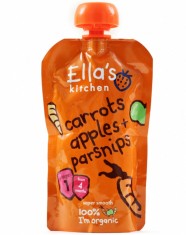 Piure Bio din morcov, mar si pastarnac, 120g, Ella&rsquo;s Kitchen