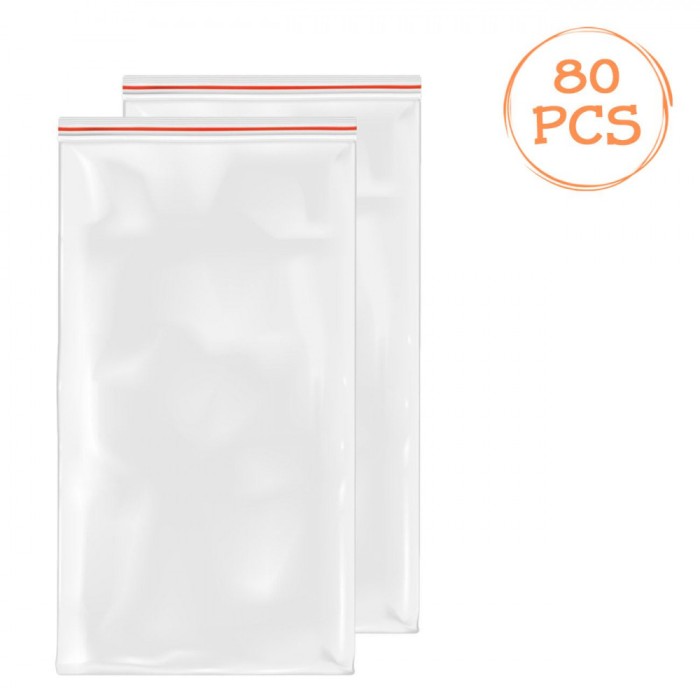 Set Pungi Depozitare Ziplock, 80 Bucăți, Transparent, Dimensiuni 4x6.5 cm