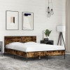 VidaXL Cadru de pat, stejar afumat 120x190 cm lemn prelucrat și metal 3280024