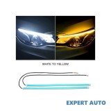 Set banda drl led 45 cm cu functie de semnalizare flow lumina alba + semnalizare galbena 12v cod: spt451504waf12 Alta marca Alt model #7