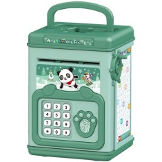 Pusculita pentru Copii, Cyrax, pusculita pentru economii SMART BOX cu efecte sonore, Tip ATM, cu Parola cu Amprenta, din plastic, 20 x 13.5 x 11.5 cm
