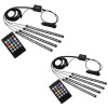 Set 2 x Iluminare Ambientala Auto Banda LED RGB, Interior Masina, 4 Benzi, 48 Leduri SMD, 12V, Senzor Muzica, Intensitate Reglabila, Incarcare la Bric