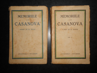 Memoriile lui Casanova scrise de el insusi. volumele 1 si 2 (1920) foto