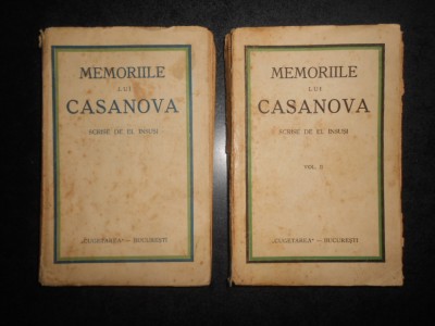 Memoriile lui Casanova scrise de el insusi. volumele 1 si 2 (1920) foto