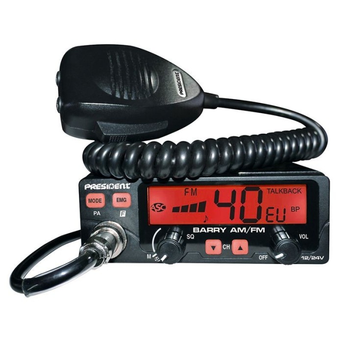 Statie radio CB President BARRY ASC, AM/FM, 12V/24V, cu squelch automat Statie radio CB President BARRY ASC, AM/FM, 12V/24V, cu squelch automat