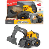 Excavator Volvo cu parti mobile, cabina deschisa, lungime 26 cm, Simba