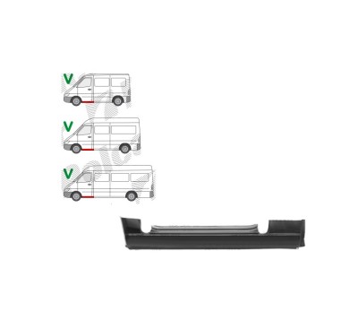 Prag fata MERCEDES SPRINTER 01.1995-2006, VW LT II 05.1996-12.2005, partea stanga, metal galvanizat, foto