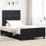 vidaXL Pat cu arcuri cu headboard Negru 120 x 200 cm Catifea 3344935