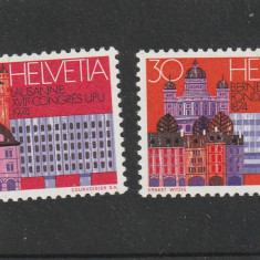 Elvetia 1974-UPU,Centenar,Serie 2 valori,dantelate,MNH,Mi.1027-1028