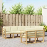 vidaXL Set de canapele de exterior 8 pcs Alb și crem Poliester 3387789