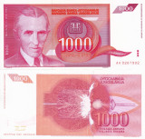 IUGOSLAVIA 1.000 dinara 1992 UNC!!!