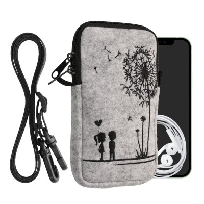 Husa Universala Kwmobile marime L - 6,5 inch, Microfibra, Gri/Negru, 58702.3.02 foto