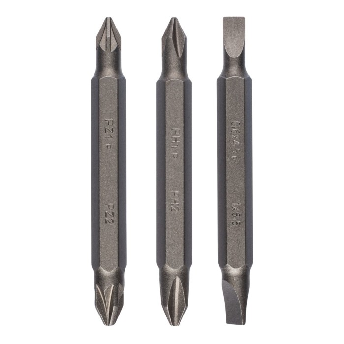 Set 3 biti dubli pentru insurubare, Bosch, profil Phillips / Pozidriv / drept, 60 mm