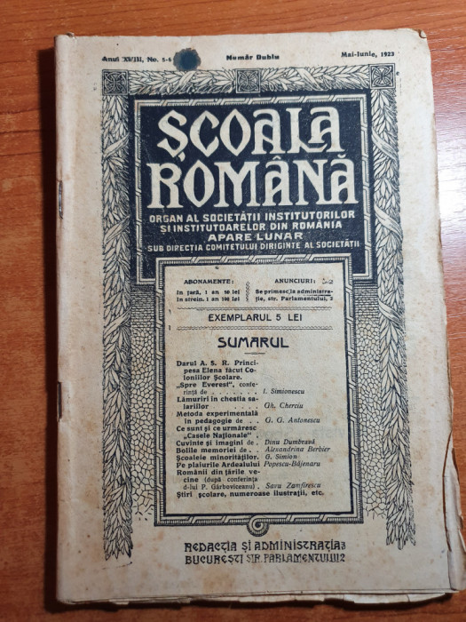 scoala romana mai-iunie 1923-darul principesei elena pentru coloniile scolare
