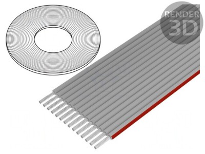Cablu bandă 1mm litat Cu neecranat PVC gri 14x28AWG foto