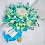 Buchet personalizabil cu trandafiri criogenati si flori naturale uscate, Eventissimi&reg;