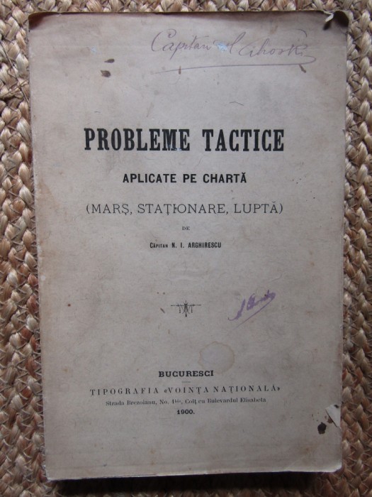 PROBLEME TACTICE APLICATE PE CHARTA MARS STATIONARE LUPTA - N. I. ARGHIRESCU