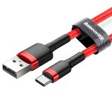 Cumpara ieftin Cablu de date Baseus Cafule Tough Quality USB To Type-C QC3.0 2A 2m - CATKLF-C09 - Rosu, 46798