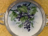 Tava mare portelan pictat, vintage , interbelica