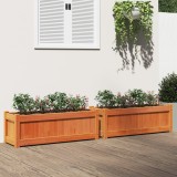 Cumpara ieftin Jardiniere de grădină, 2 buc., maro ceruit, lemn masiv de pin