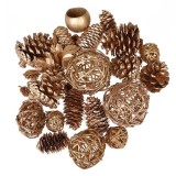Potpourri sfera si con decorativ pentru Craciun,auriu