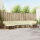 vidaXL Set de canapele de exterior cu pernă 7 pcs Alb și crem 3388904