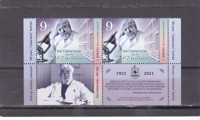 ROMANIA 2021 - 100 DE ANI, INSTITUTUL &amp;quot;CANTACUZINO&amp;quot;, VINIETA , MNH - LP 2344 foto