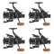 Kit 4 Mulinete Prowess Nightfall Debrayable 8005 HRS, baitrunner, 5R