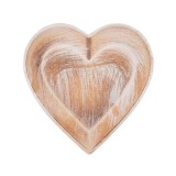 Platou decorativ din lemn, Model Inima, 24.5x25x4 cm, ATU-089025