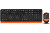 Kit TASTATURA si Mouse A4TECH, &quot;Fstyler FG10+FGK10&quot;, wireless, 104 taste format standard, mouse 2000dpi, 4/1 butoane, negru &amp;amp; portocaliu, &quot;FG1010