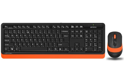 Kit TASTATURA si Mouse A4TECH, &amp;quot;Fstyler FG10+FGK10&amp;quot;, wireless, 104 taste format standard, mouse 2000dpi, 4/1 butoane, negru &amp;amp;amp; portocaliu, &amp;quot;FG1010 foto