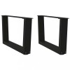 VidaXL Picioare pentru măsuță de cafea &icirc;n formă de V, 2 buc., negru, 60x(30-31,3) cm, oțel