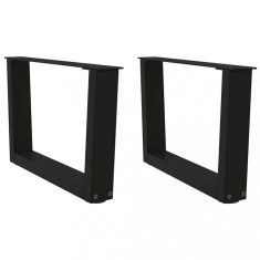 vidaXL Picioare pentru măsuță de cafea &icirc;n formă de V, 2 buc., negru, 50x(30-31,3) cm, oțel 4012608